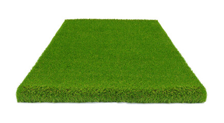 Green grass carpet on white