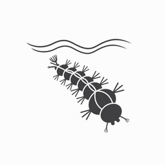 illustration of mosquito larvae, vector art.