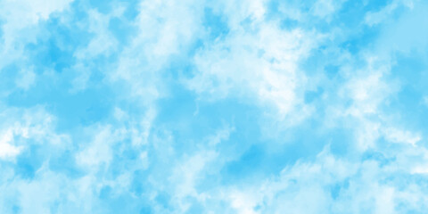 Panorama of blue sky with white clouds. Sky clouds landscape light background.White cumulus clouds formation in blue sky. sunny heaven landscape, bright cloudy sky view from airplane, copy space.><