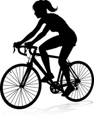 Woman Bike Cyclist Riding Bicycle Silhouette