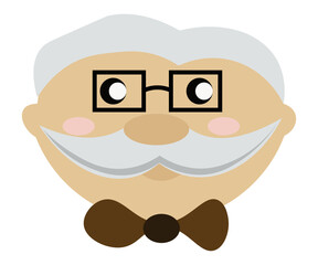 the head of the grandfather's face