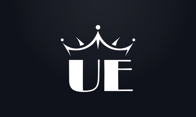 king crown logo design vector and extra bold queen symbol