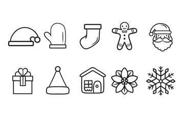 set of icons christmas 