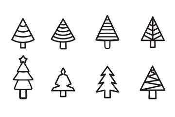 set of christmas trees