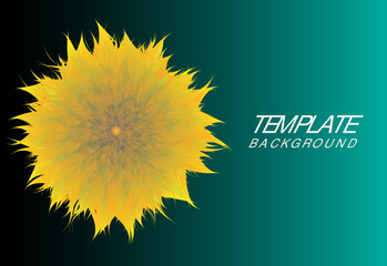 sunflower on a green template background