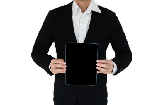 Businees man with hand action isolate