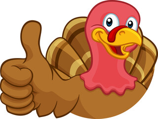 Turkey Thanksgiving or Christmas Cartoon Character
