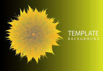 yellow flower on a green background template