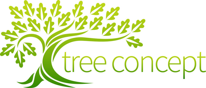 Oak Tree Icon Concept