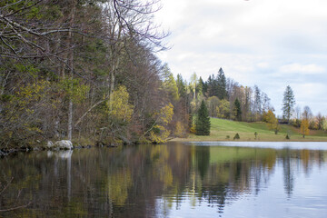 Fototapeta na wymiar View on lake Laudachsee near Gmunden; Austria