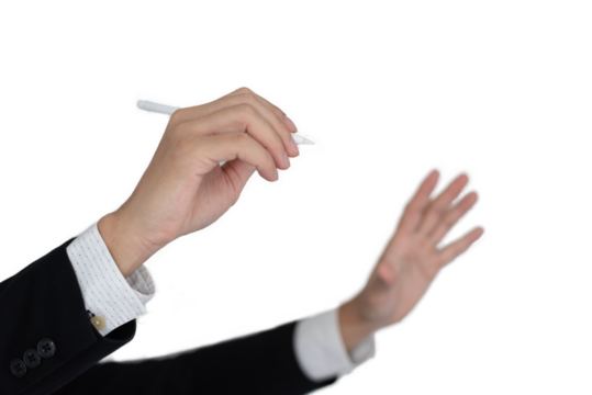 Businees man with hand action isolate