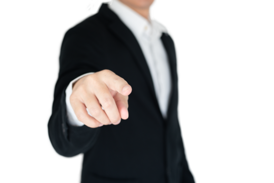 Businees man with hand action isolate