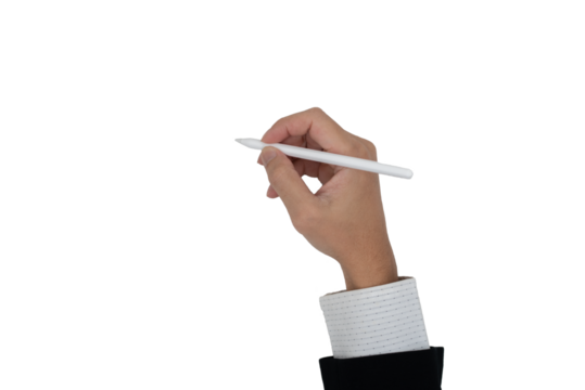 Businees man with hand action isolate
