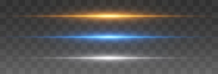 Fotobehang Abstract lights lines on png. Vector laser beams. Glowing streaks on dark background. Luminous neon lines isolated on trasparent backgound. © Leonid