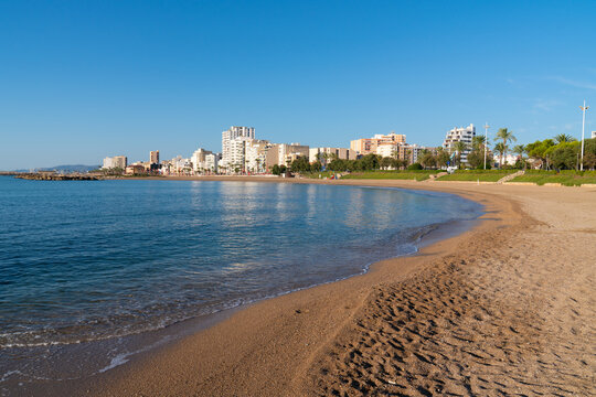 Vinaros Spain beautiful golden sandy beach located north of Peniscola and Benicarlo Castellon province