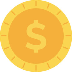 Icon gold coin dollar. Coins money icon. Illustration