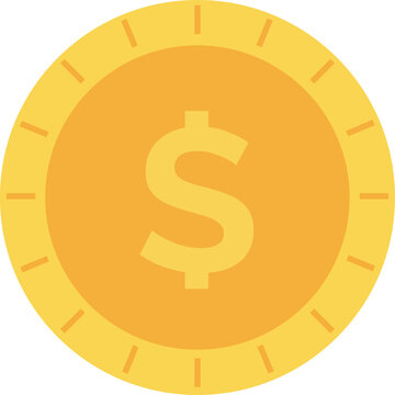 Icon gold coin dollar. Coins money icon. Illustration