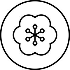 flower shape design linear symbol 