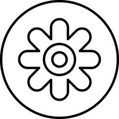 flower shape design linear symbol 