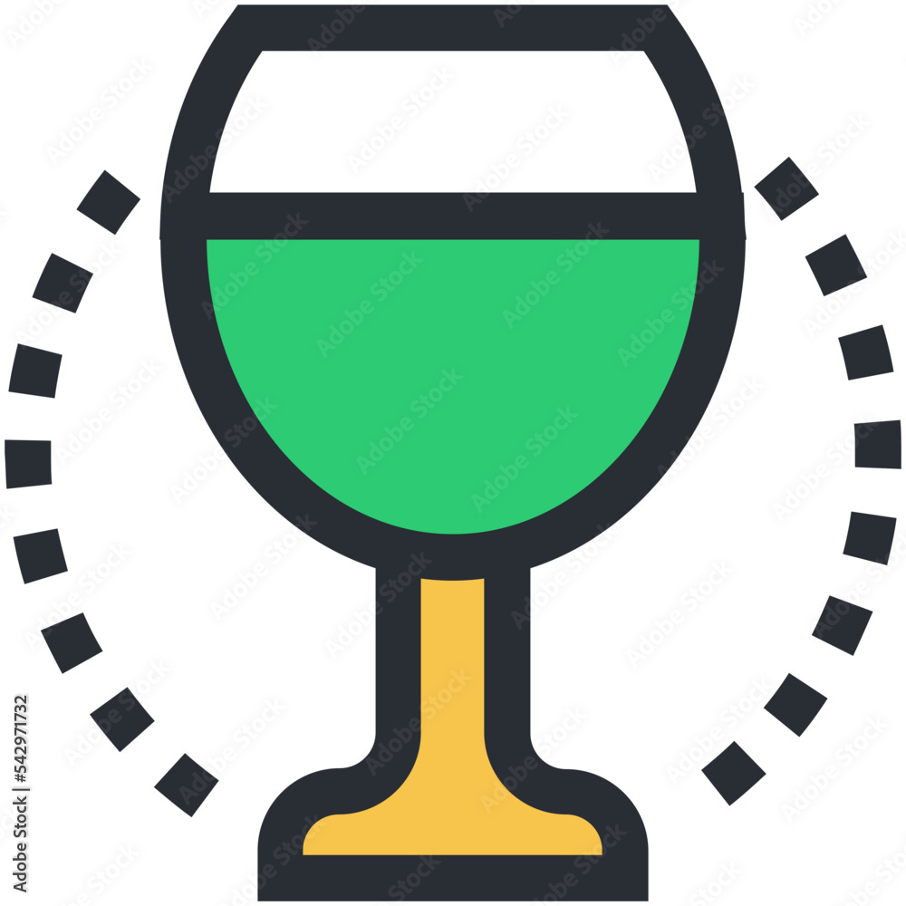 Poster wine glass vector icon