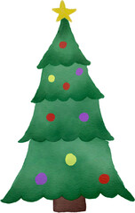 Christmas tree Watercolor Icon