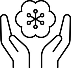 Sakura blossom line icon