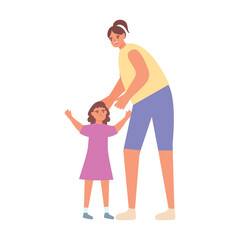 woman with a little girl