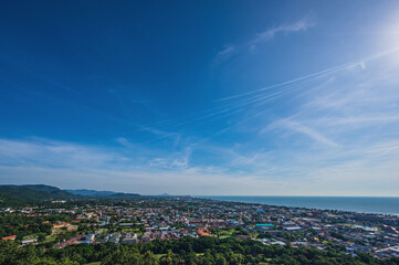 Cityscape view of huahin district from Khao hin lek fai view point sigh. Khao Hin Lek Fai is a place to see a spectacular view of the entire town.Also know as khao radar in local people