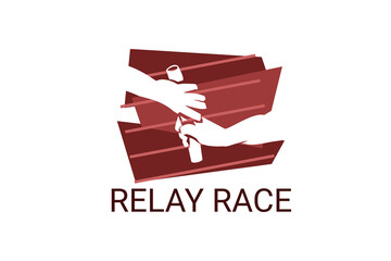 Relay race sport vector line icon. practice relay race. sport pictogram, vector illustration. - obrazy, fototapety, plakaty