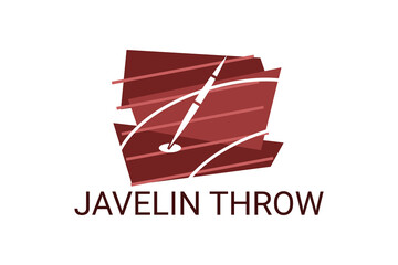 Javelin throw sport vector line icon. Javelin throw stance. sport pictogram, vector illustration.