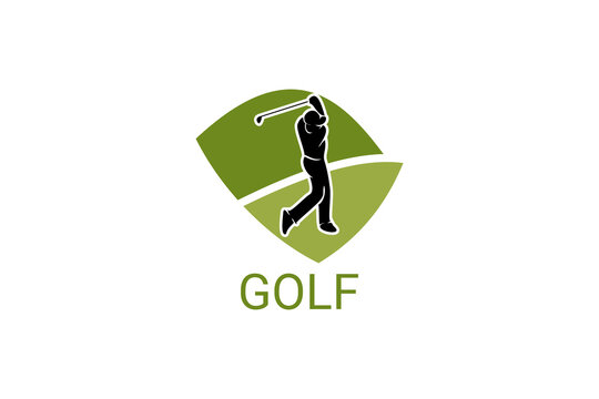 golf sport vector line icon. a golf player hitting the ball. sport pictogram, vector illustration.