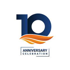 10th Anniversary Logo Perfect logo design for anniversary celebration events Vector illustration .EPS 10