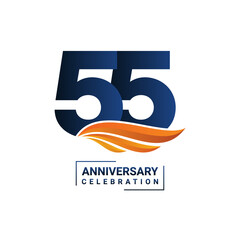 55th Anniversary Logo Perfect logo design for anniversary celebration events Vector illustration .EPS 10