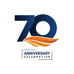 70th Anniversary Logo Perfect logo design for anniversary celebration events Vector illustration .EPS 10