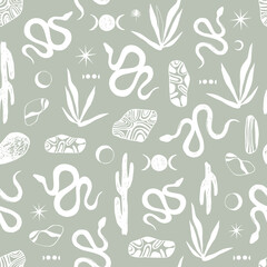 Nature seamless pattern. Vector background. - 542976763