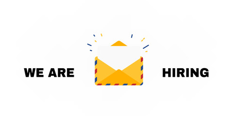 We are hiring with envelope illustration