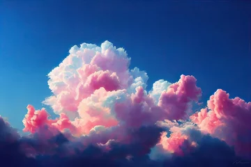 Fotobehang Clouds made of pastel roses romance  © FantasyEmporium