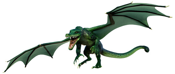 Obraz premium 3D Rendering Fairy Tale Dragon on White