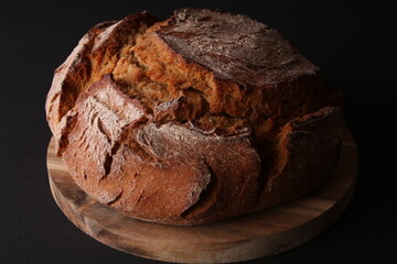 fresh bread on a wooden board