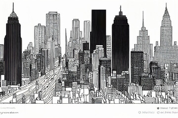 Line Art inspired by New York City Architecture