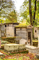 Paris, France - November 2022 : Pere Lachaise Cemetery in Autumn, HDR Image