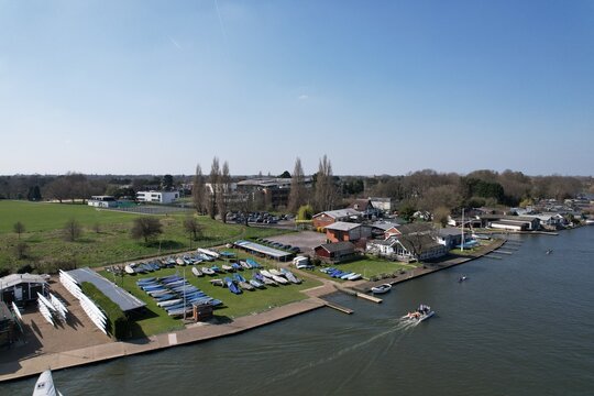 Tamesis Boating Club Kingston Upon Thames Drone Aerial View.