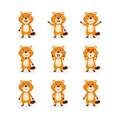 Cute Beaver Character Bundle Premium