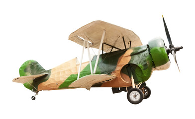 old airplane isolated and save as to PNG file - 542982912
