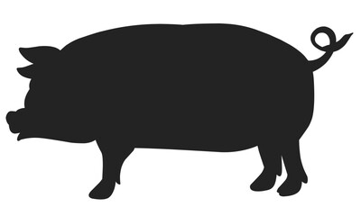 Siphouette illustration of pig