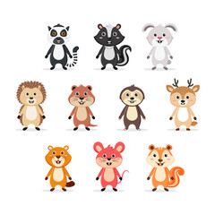 Cute Rodent Character Bundle Set Premium Vector