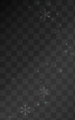 White Snow Vector Transparent Background. magic