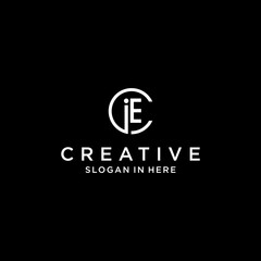 Clean minimalist EIC CIE logo design with elegant circle monogram abstract alphabet icon modern stylish branding concept corporate finance business vector template