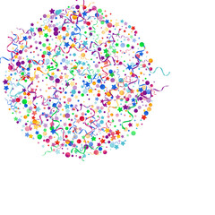 Red and Yellow Particles Christmas Vector White