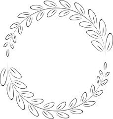 branches full of leaves hand drawn various patterns Suitable for decorating wedding cards, parties, parties, banners, logos.